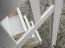 Vitrine Gyronde 17, Kiefer massiv Vollholz, Farbe: Weiß / Walnuss - 130 x 90 x 45 cm (H x B x T)