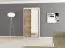 100 cm breiter Schiebetürenschrank mit 2 Türen | 5 Fächer | 2 Kleiderstangen | Farbe: Sonoma Eiche / Weiß Abbildung