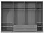 Großer Kleiderschrank | 7 Drehtüren | 4 Schubladen | 8 Fächer | mit 4 Kleiderstangen | 322 cm breit | Farbe: Weiß Abbildung
