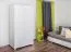 Kleiderschrank | 2 Drehtüren | 1 Schublade | 1 Fach | mit Kleiderstange | 102 cm breit | Massivholz | Farbe: Weiß Abbildung