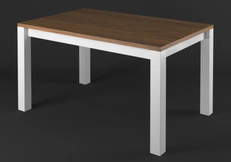 Esstisch Kiefer Vollholz massiv weiß / braun Lagopus 15 - Abmessungen: 180 x 90 cm (B x T)
