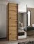 Kleiderschrank / Schiebetürenschrank | 6 Fächer | Soft-Close | 245,5 x 130 x 64 cm | 2 Kleiderstangen | Farbe: Eiche Artisan | Spiegel | 2 Schiebetüren