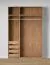 Offener Kleiderschrank | 4 Innenschubladen | Farbe: Eiche Puccini | 2 Fächer | 2 Kleiderstangen | Maße: 154 x 55 x 234 cm | Universelles Design | für Ankleidezimmer