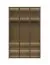 Kleiderschrank mit drei Glastüren Neiafu 34, Farbe: Kaschmir, Maße: 224 x 137 x 56 cm, Soft-Close-Funktion, inkl. Innenbeleuchtung, für Schlafzimmer