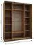 Kleiderschrank / Schiebetürenschrank | 2 Kleiderstangen | 245,5 x 200 x 64 cm | 11 Fächer | Soft-Close | 2 Schiebetüren | Spiegel | Farbe: Eiche Artisan