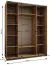 Kleiderschrank / Schiebetürenschrank | Farbe: Kaschmir | 245,5 x 190 x 64 cm | 2 Schiebetüren | 11 Fächer |Spiegel | Soft-Close | 2 Kleiderstangen