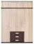 Drehtürenschrank / Kleiderschrank Sepatan 04, Farbe: Wenge / Sonoma Eiche - Abmessungen: 200 x 180 x 60 cm (H x B x T)