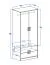 Kinderzimmer - Drehtürenschrank / Kleiderschrank Fabian 01, Farbe: Eiche Hellbraun / Weiß / Blau - 190 x 80 x 50 cm (H x B x T)