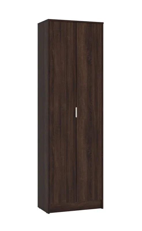 Hoher Schuhschrank mit sieben Fächer Smeda 02, Farbe: Eiche Sonoma Dunkel, zwei Türen, für den Vorraum, Maße: 191,5 x 60 x 33 cm, ABS-Kanten