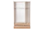Drehtürenschrank / Kleiderschrank Gataivai 02, Farbe: Beige Hochglanz / Walnuss - 224 x 137 x 57 cm (H x B x T)
