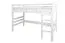 Kinderbett / Hochbett "Easy Premium Line" K22/n, Buche Vollholz massiv Weiß - Liegefläche: 90 x 200 cm