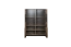 Vitrine Bassatine 02, Farbe: Eiche rustikal / Grau / Schwarz - 150 x 109 x 40 cm (H x B x T)