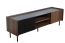 TV-Unterschrank Mairenke 07, Farbe: Walnuss / Schwarz matt - Abmessungen: 47 x 150 x 40 cm (H x B x T)