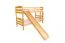 Etagenbett mit Rutsche 90 x 200 cm, Buche Massivholz Natur lackiert, teilbar in zwei Einzelbetten, "Easy Premium Line" K25/n