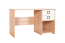 Schreibtisch 28, Farbe: Buche / Weiß - 74 x 125 x 60 cm (H x B x T)
