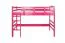 Hochbett 90 x 200 cm für Erwachsene, "Easy Premium Line" K22/n, Buche Massivholz rosa lackiert, teilbar